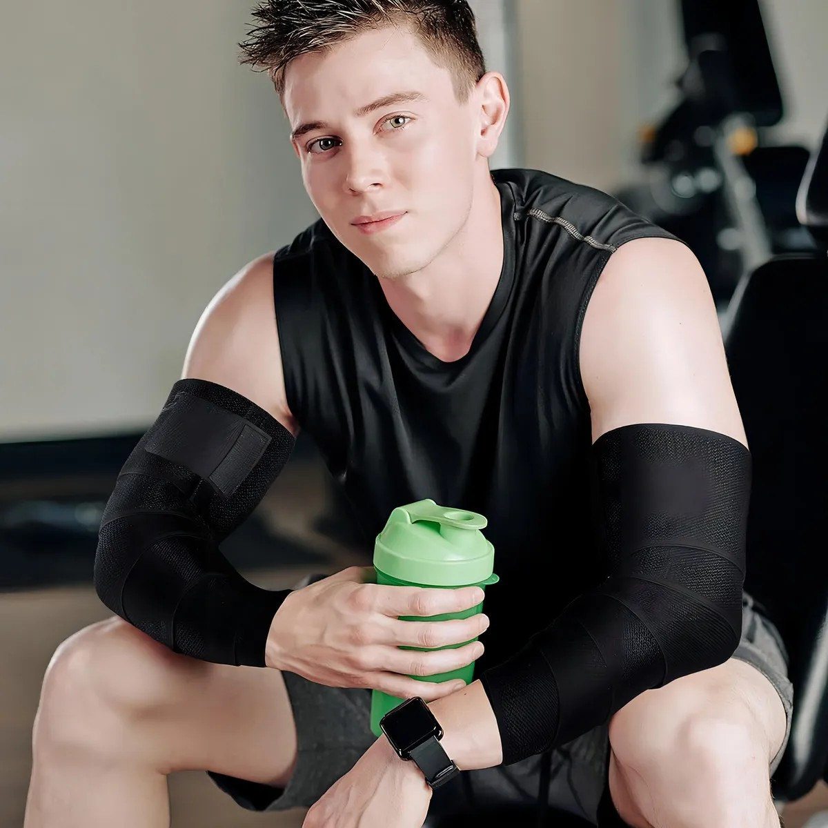 1 Par Vendas Elasticas Para Las Rodillas Vendas Elasticas Rodilleras Knee Wraps Elastica Rodilleras Gym 2m Negro Hoovoo