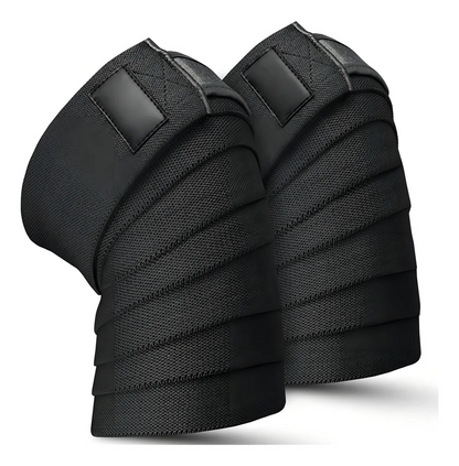 1 Par Vendas Elasticas Para Las Rodillas Vendas Elasticas Rodilleras Knee Wraps Elastica Rodilleras Gym 2m Negro Hoovoo