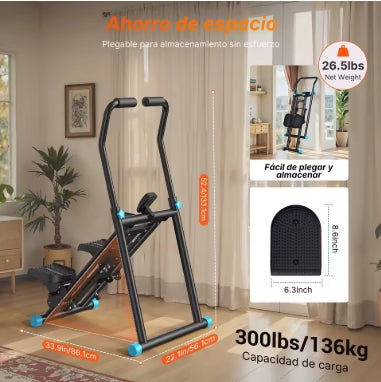 MERACH escalera paso a paso nueva versión escalador de ejercicio plegable compacto Vertical con manillar y pedales ajustables de rango de paso extendido