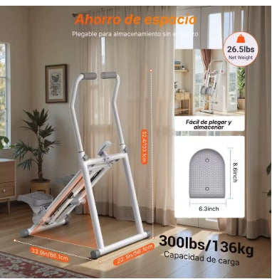 MERACH escalera paso a paso nueva versión escalador de ejercicio plegable compacto Vertical con manillar y pedales ajustables de rango de paso extendido