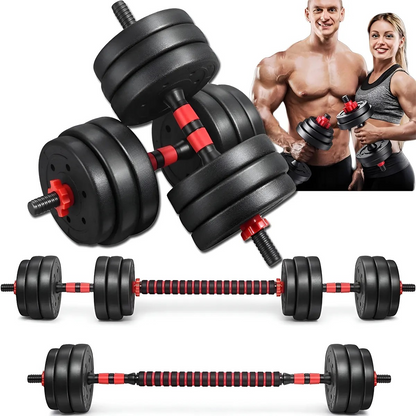 Juego De Ejercicios Con Mancuernas Ajustable 20 Kg Color Negro