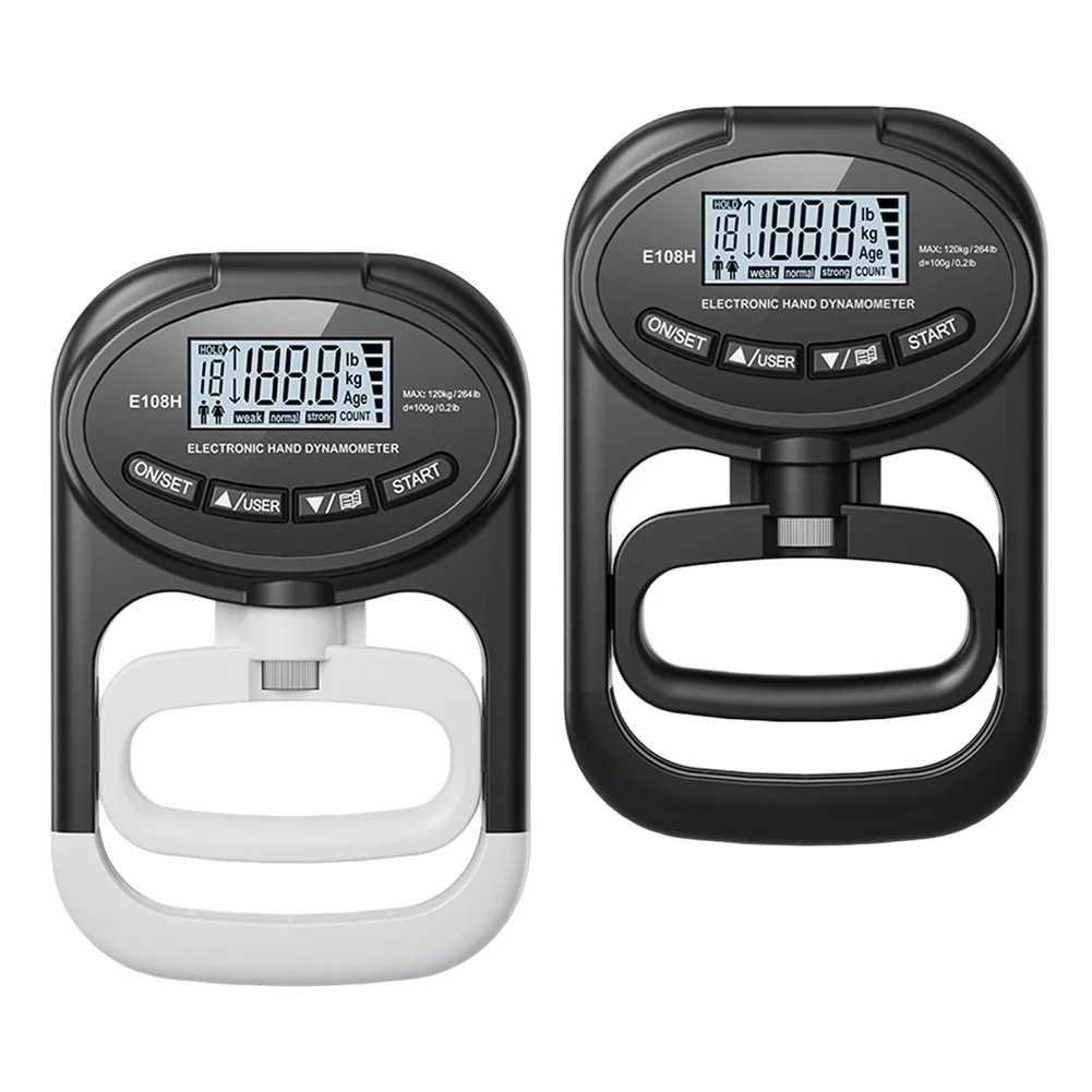Dinamómetro electrónico portátil para medir la fuerza de agarre, recargable por USB, adecuado para diversas actividades de entrenamiento