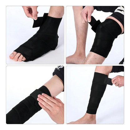 1 Par Vendas Elasticas Para Las Rodillas Vendas Elasticas Rodilleras Knee Wraps Elastica Rodilleras Gym 2m Negro Hoovoo