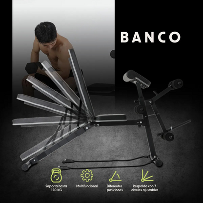 Banco Multiposiciones Ajustable Gym Brazo Y Pierna Bywell